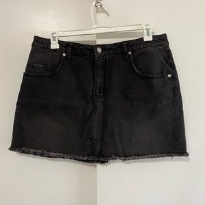 Greywashed Denim Mini Skirt